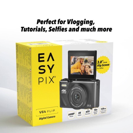 Easypix V64 Flip - Den Perfekte Kameraoplevelse til Uforglemmelige Øjeblikke | Varenummer: 4260041686632