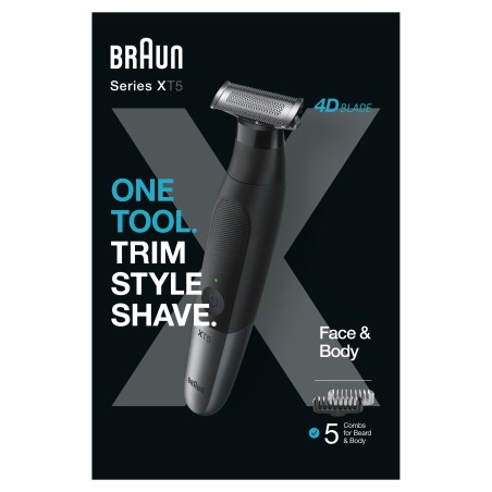Braun Series X XT5100 Ansigt & Kropstrimmer - Sort - Effektiv & Præcis Klipning