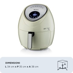 Ariete 4618 Airy Fryer XXL - Effektiv 1800W Airfryer i Beige - Sundere Madlavning!