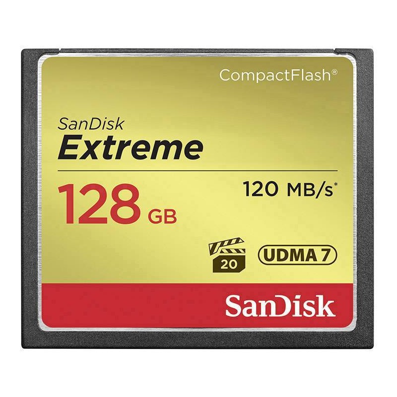 SanDisk Extreme CompactFlash-kort 128GB 120MB/s SanDisk Extreme CompactFlash-kort 128GB 120MB/s