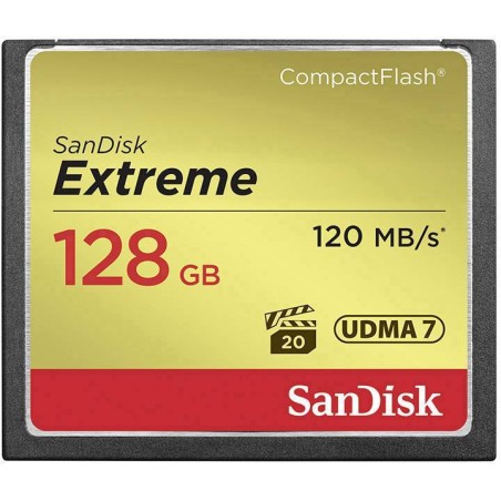 SanDisk Extreme CompactFlash-kort 128GB 120MB/s - Hurtig Ydeevne og Optimal Lagerkapacitet