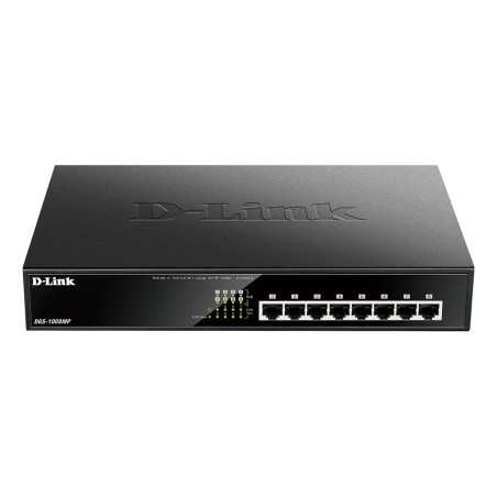 D-Link DGS 1008MP Switch 8-porte Gigabit PoE - Effektiv & Pålidelig Netværksløsning til Dit Elektronik!