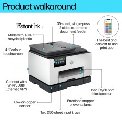 Køb HP Officejet Pro 9132e All-in-One Blækprinter - Effektiv, Elegant & Alsidig Printløsning!