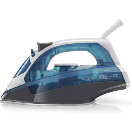 BLACKDECKER BXIR2200E Dampstrygejern 2200W - Effektiv, Stilrent & Holdbart Strygejern i Sort/Blå/Hvid