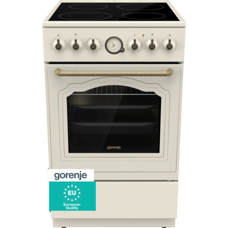 Gorenje Classico GECS5B70CLI Komfur - Fritstående Keramisk Kogeplade i Elfenben | Elegant Design & Optimal Ydeevne