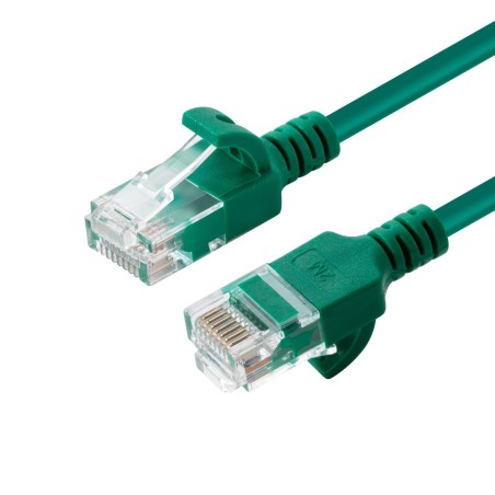 MicroConnect U/UTP CAT6A Slim 0.15M Green - netkabel