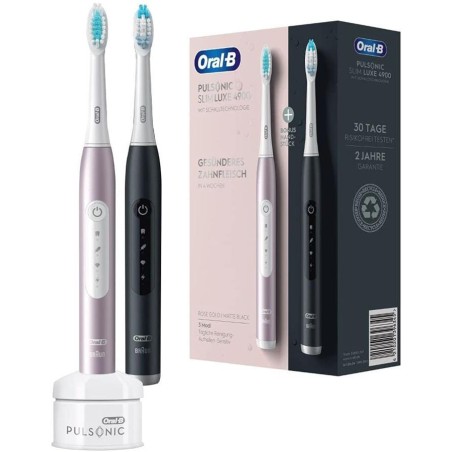Szczoteczka Oral-B Pulsonic Slim Luxe 4900 RoseBlack - Effektiv, Elegant & Skånsom Tandrening!