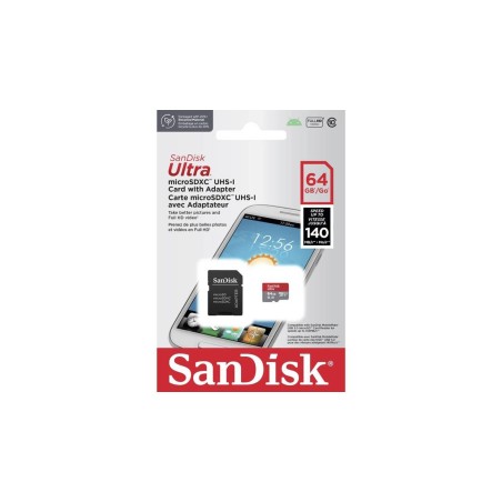 SanDisk Ultra microSDXC 64GB 140MB/s - Hurtig, Pålidelig og Stor Lagerplads til Dit Mobil- og Digitale Liv!