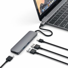 Satechi Slim Aluminum Multi-Port Adapter Dockingstation - Den Ultimative Løsning til Effektiv Multitasking!
