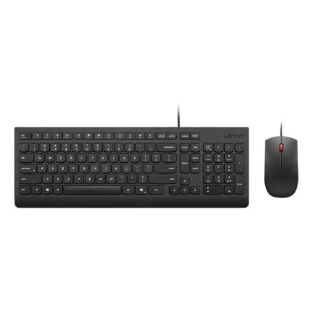 Lenovo Essential Wired Combo St - Kablet Dansk Tastatur og Mus til Optimal Produktivitet