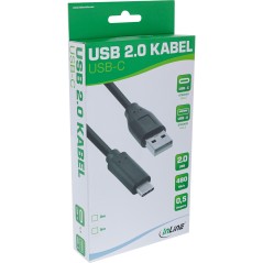 InLine USB 2.0 kabel, USB-C: Han -
