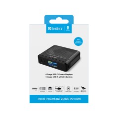Sandberg Travel Powerbank 20000 PD100W - bærbar oplader