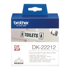 Brother DK22212 WHITE CONTINUOUS - Hvid etiketrulle