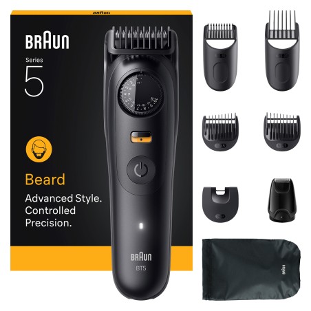 Braun BeardTrimmer 5 BT5560 - Effektiv skægtrimmer med 40 længdeindstillinger, 2 cm præcision og sort design - Kvalitet og stil 