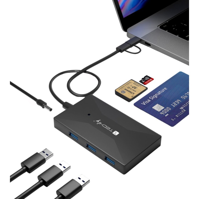 Techly Card Reader and Hub USB A/C Techly Card Reader and Hub USB A/C