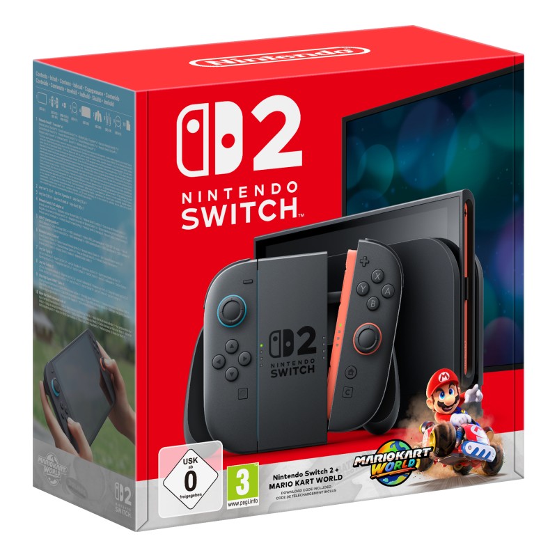 Alowwed----Nintendo Switch 2 + Mario Kart World pelikonsolipaketti, musta Alowwed----Nintendo Switch 2 + Mario Kart World pelikonsolipaketti, musta