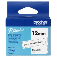 Brother BTAG-231 Mrkattape Rulle 12 cm x 4 m - Kvalitet og Holdbarhed til Dine Projekter!