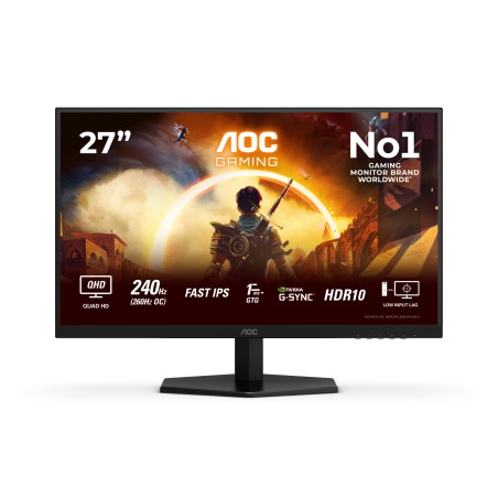 AOC Q27G42ZE 27" Wide Quad HD LCD - Imponerende 2560 x 1440 Pixel Skærm i Sort - Perfekt til Gaming og Arbejde!