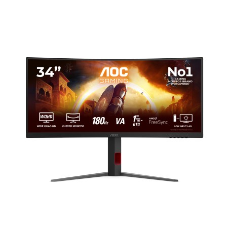 AOC G4 CU34G4 34" Wide Quad HD LED Skærm - Fantastisk Udsyn, Suveræn Ydeevne, Sort Rd - Varenr. 4038986612708