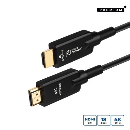 Premium MicroConnect Optisk HDMI Kabel 50m - HDM191950V2.0A | Optimal Kvalitet & Uovertruffen Ydelse