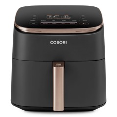 Cosori Turbo Blaze 6 L Varmluftsteger - 1725 W Effekt, Sort med Guld Detaljer - Perfekt til Sund Madlavning!