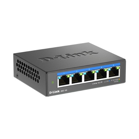 D-Link DMS-105 - 5-Port Multi-Gigabit Switch | Hurtig, Pålidelig og Effektiv Netværksløsning
