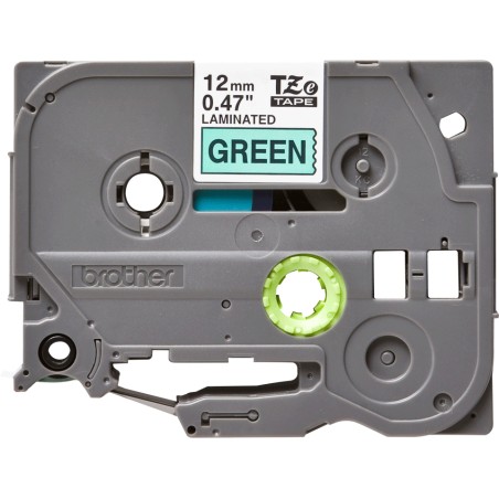 Brother TZE731 12MM BLACK ON GREEN