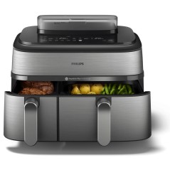 Philips 5000 Series NA555 Airfryer - Dual Basket 2750W - Sund Madlavning med Hurtig Effekt!