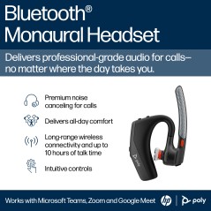 Poly Voyager Legend 30 Trådløst Headset Sort - Optimal Lydkvalitet & Komfortabelt Design