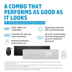 HP 650 Wireless Keyboard - Effektivitet og Komfort til Dit Arbejde | Varenummer: 4R013AA#ABF