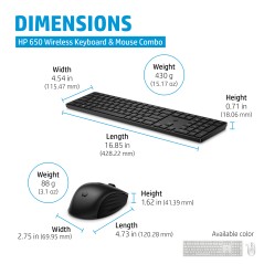 HP 650 Wireless Keyboard - Komfortabelt og Effektivt Tastatur til Dit Arbejde | Varenummer: 4R013AA#UUZ