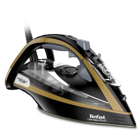 Tefal Ultimate Pure FV9847E0 Dampstrygejern 3200W - Effektiv og Elegant Sort/Guld til Perfekte Resultater!