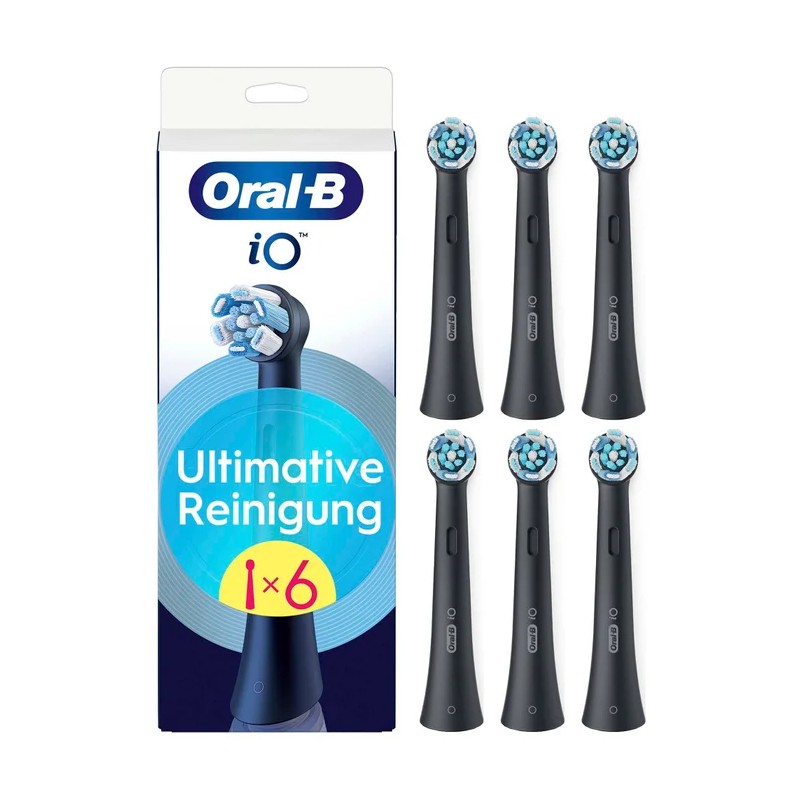 Oral-B iO Ultimate Clean Børstehoveder Sort, 6 stk.