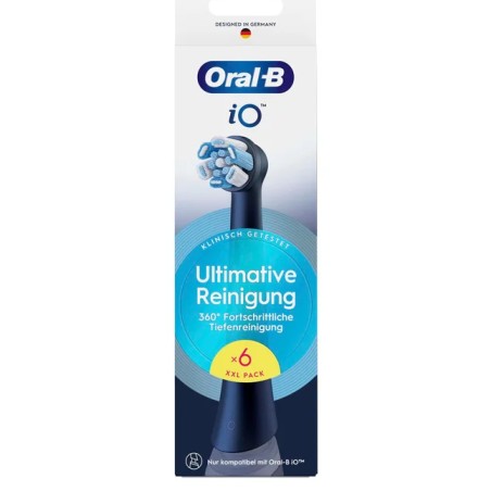 Oral-B iO Ultimate Clean Børstehoveder Sort, 6 stk.