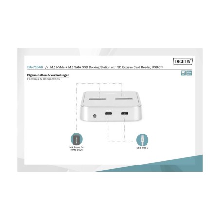 DIGITUS SSD-dockingstation - Hurtig, Effektiv og Plug-and-Play Løsning til Dine Data | Varenummer: 4016032475835