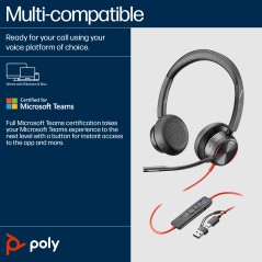 "HP Blackwire 8225 USB-C Headset - Premium Lydkvalitet og Komfort til Professionelle"