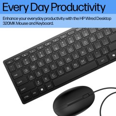 HP Wired Desktop 320MK Mouse and