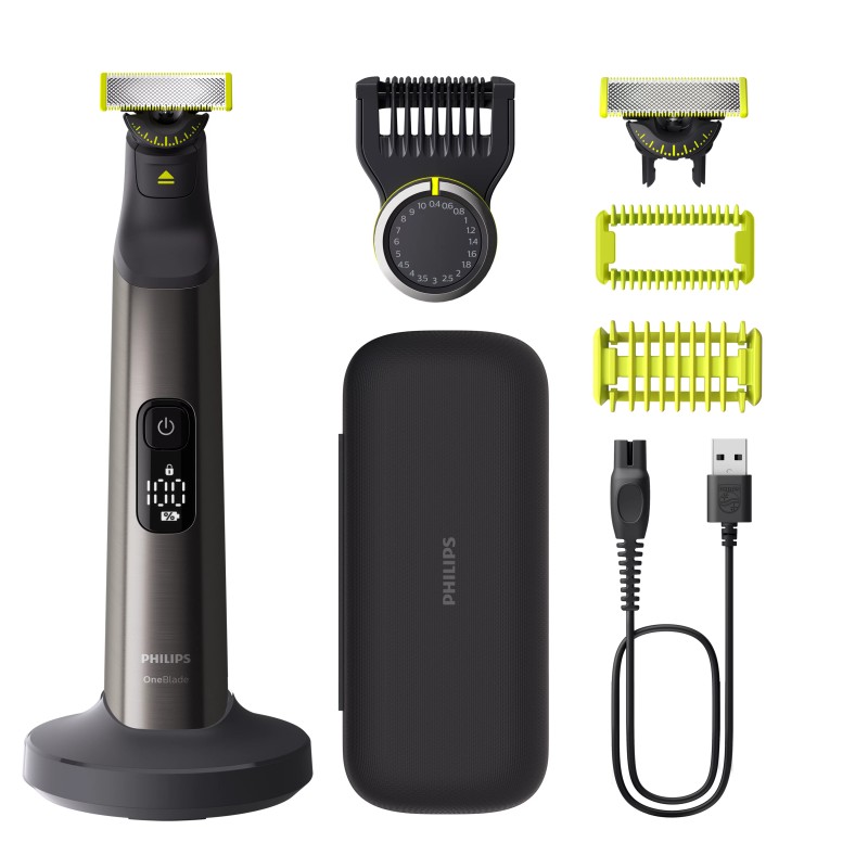 Philips OneBlade Pro 360 QP6652 Face + Body Barbermaskine Grå Grøn Sølv