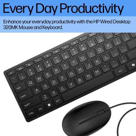 HP Wired Desktop 320MK Mouse and