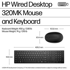 HP Wired Desktop 320MK Mouse - Optimal præcision og komfort til hverdagens opgaver!