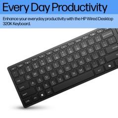 HP Wired Desktop 320K Keyboard – Effektivt og pålideligt tastatur til dit arbejde | Varenummer: 9SR37UT#UUZ