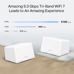 Mercusys Halo H47BE V1 Wi-Fi System - Hurtig, Stabil og Effektiv Trådløs Internetadgang til Dit Hjem!