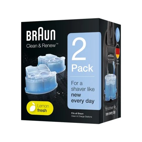 "Braun Clean Renew Rengringspatron - Effektiv Rengøring og Optimal Pleje til Din Barbermaskine"