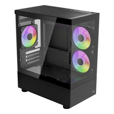 AeroCool Viewport Mini Trn Micro ATX - Stilfuld Sort Kabinet uden Strømforsyning - Perfekt til Gaming og Hjemmeprojekter