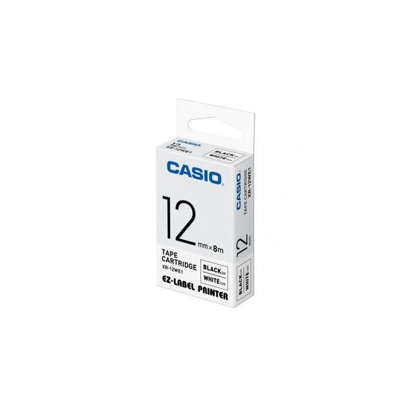 Casio Black on White 1 Pack 12mmx8m