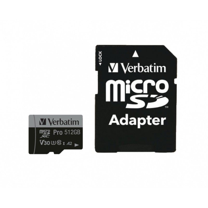 Verbatim MICRO SDXC CARD PRO U3 C10 A2