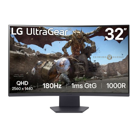 LG UltraGear 32GS60QC-B 32" 2K 180Hz Gaming Skærm - Fantastisk Visuel Oplevelse med Pivot Funktion!