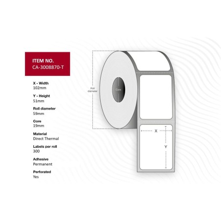 Få styr på dine etiketter med Capture Label 102 x 51mm - Kvalitet og præcision (Varenr. CA-3008870-T)