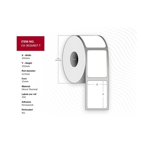 Fremragende Capture Label 102 x 192mm - Kvalitet Etiketter med Core 25mm - Varenr: CA-3016407-T