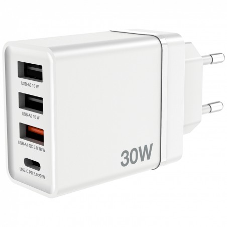 Verbatim USB Vægoplader 30W - Effektiv og Slank Oplader i Hvid til Hurtig Opladning! Varenr. 49701